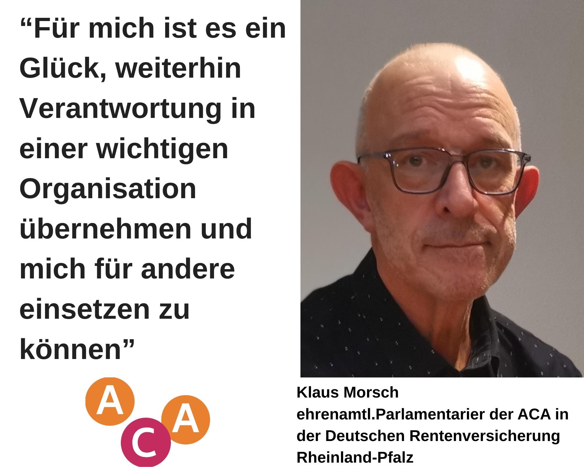Portraitbild mit Zitat von Klaus Morsch