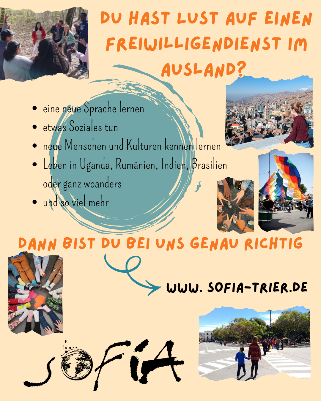 Bewerbungsflyer für Freiwilligendienst im Ausland (c) SoFiA e. V. Bewerbungsflyer für Freiwilligendienst im Ausland