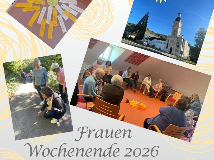 Impressionen vom Wochenende, außenaufnahme vom Kloster, ein Bild aus dem Gruppenraum, Arbeitsergebnis auf der Pinnwand, eine Wanderung