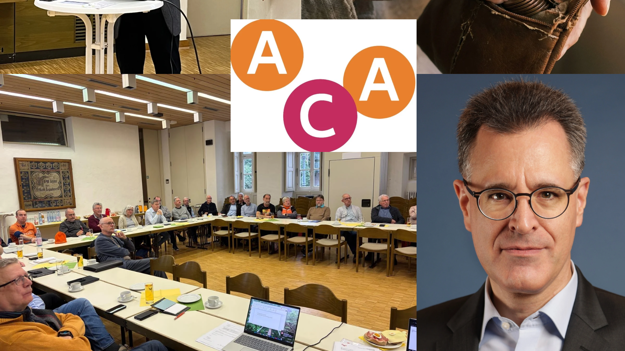 ACA Logo und Eindrücke vom Interview mit dem stellvertretenden Geschäftsführer der Deutschen Rentenversicherung Rheinland-Pfalz Johannes Reichert