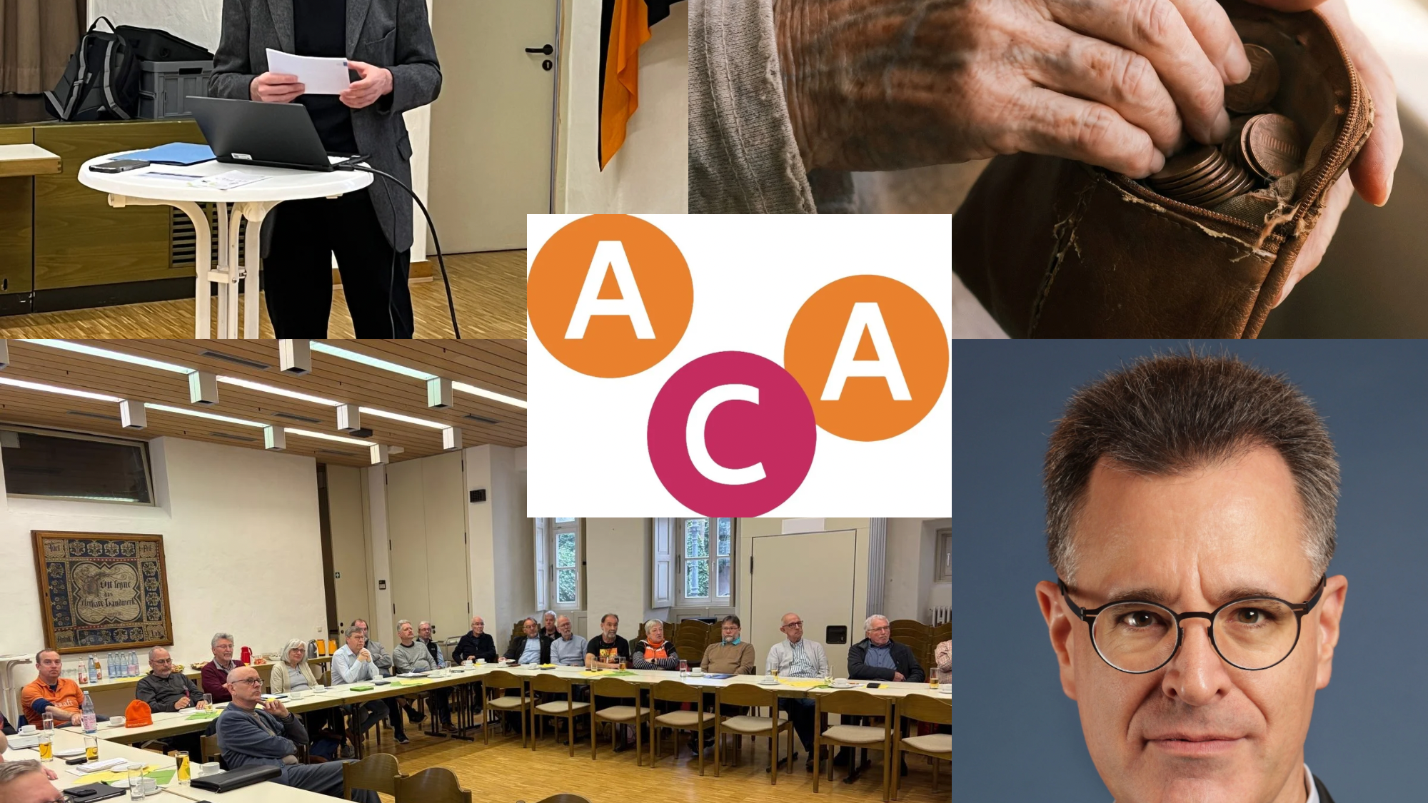 ACA Logo und Eindrücke vom Interview mit dem stellvertretenden Geschäftsführer der Deutschen Rentenversicherung Rheinland-Pfalz Johannes Reichert