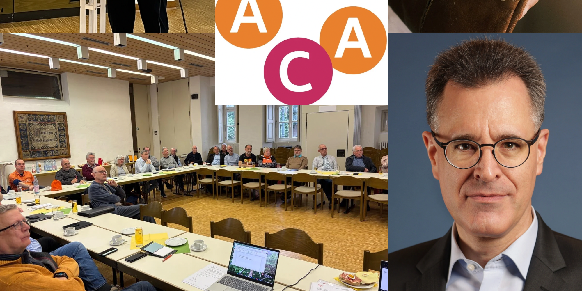 ACA Logo und Eindrücke vom Interview mit dem stellvertretenden Geschäftsführer der Deutschen Rentenversicherung Rheinland-Pfalz Johannes Reichert