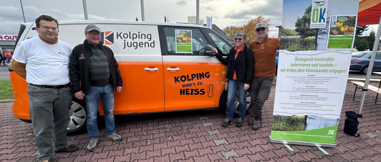 Das Klimamobil mit vier aktiven in Mühlheim-Kärlich