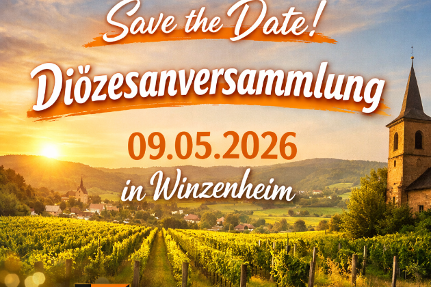 ein KI gestaltetes Bild, im Hintergrund Weinberge, eine Kirche im Vordergrund der Text