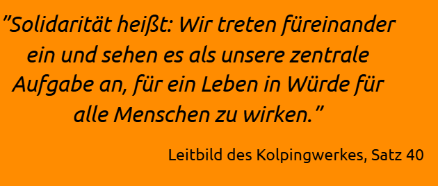 Orangener Hintergrund, schwarze Schrift mit Text