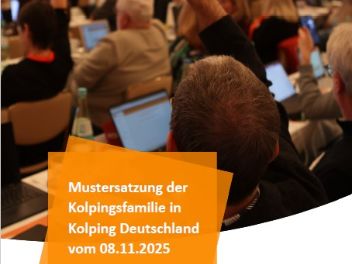 Im Hintergrund ein Bild der Bundeshauptversammlung, Menschen stimmen ab, im Vordergrund der Titel
